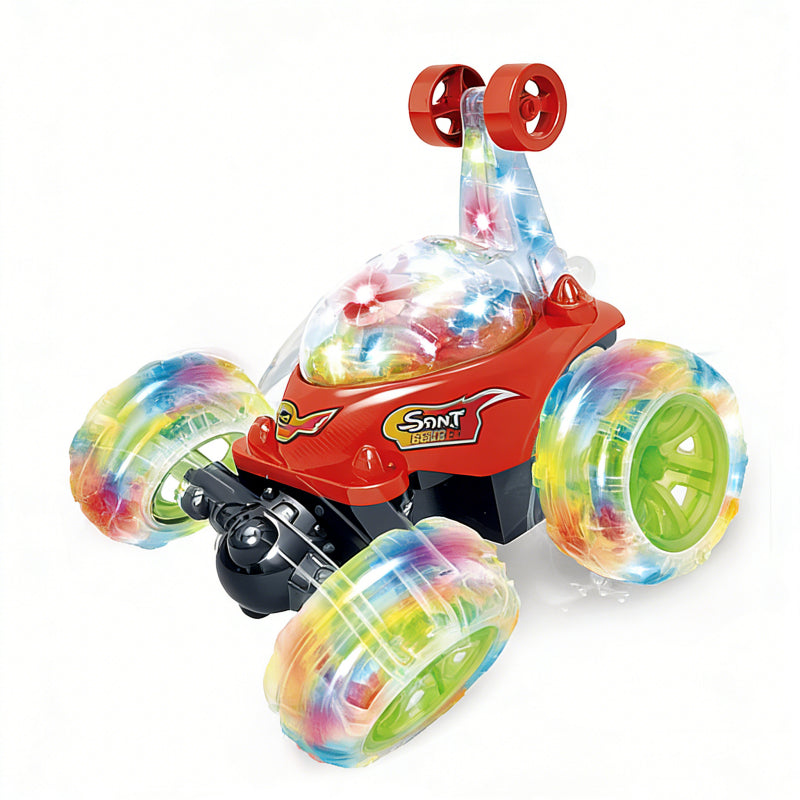 360° RC Stunt Car with LED Lights & Music – Ages 6+