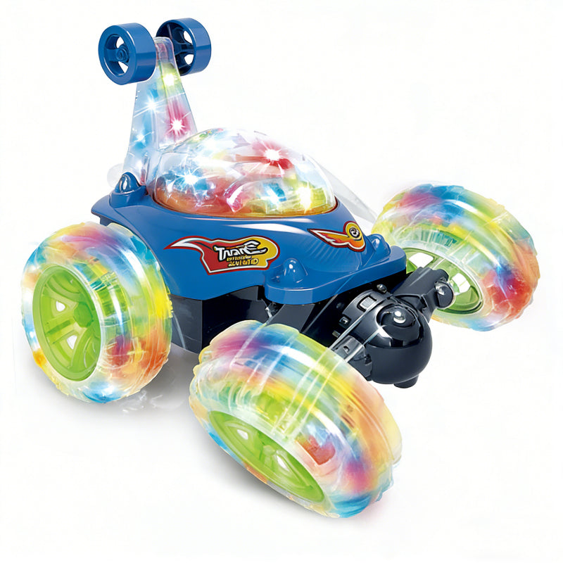 360° RC Stunt Car with LED Lights & Music – Ages 6+