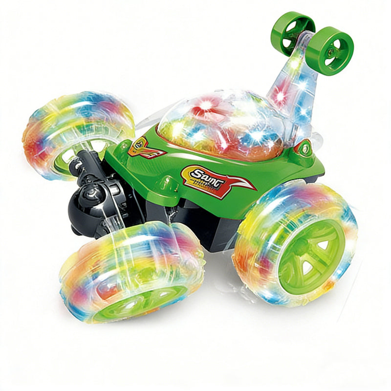 360° RC Stunt Car with LED Lights & Music – Ages 6+