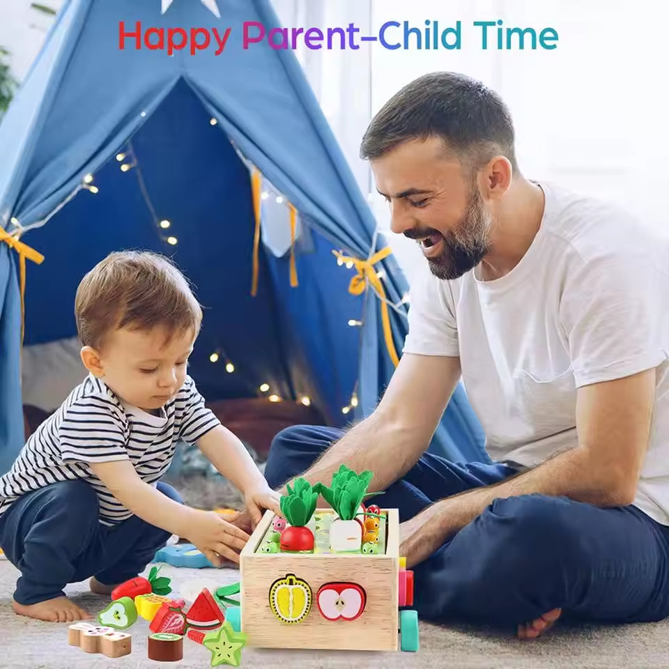 Montessori Wooden 7-in-1 Farm Game – Shape Sorting Toy, Ages 2+
