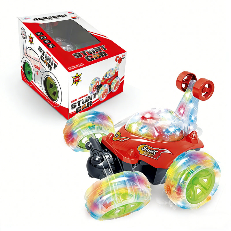 360° RC Stunt Car with LED Lights & Music – Ages 6+