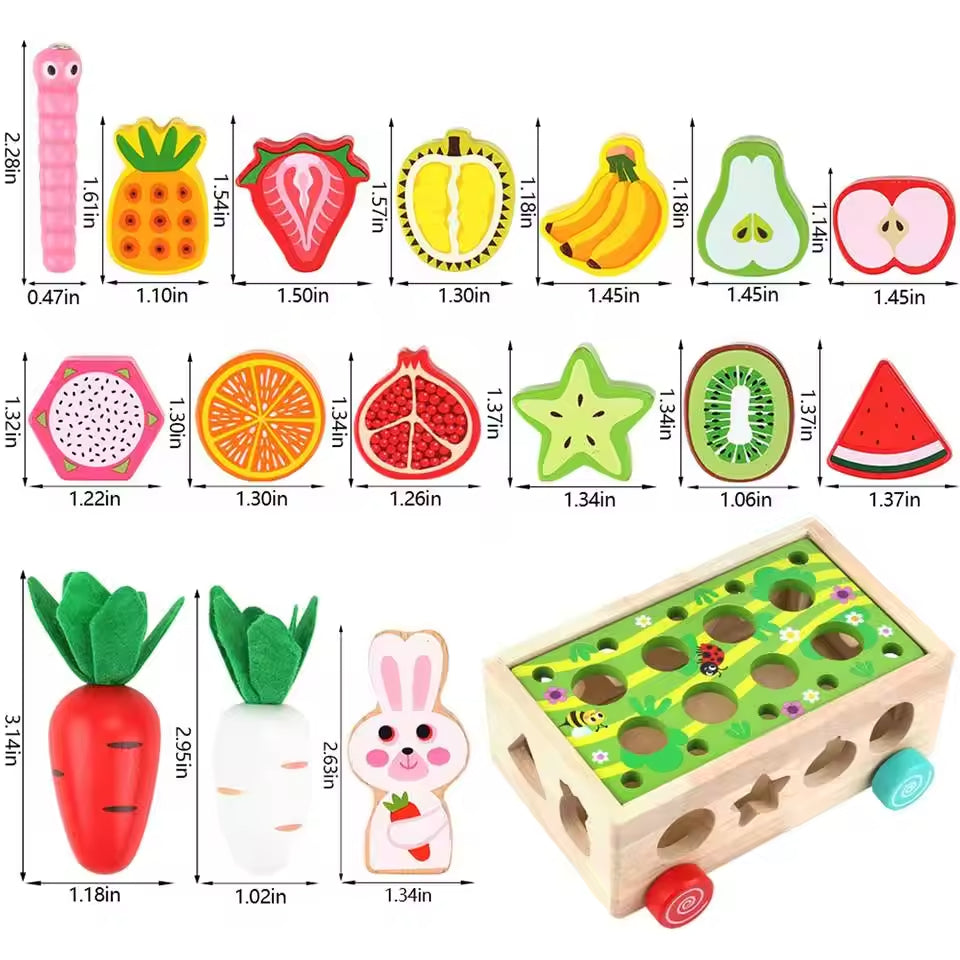 Montessori Wooden 7-in-1 Farm Game – Shape Sorting Toy, Ages 2+