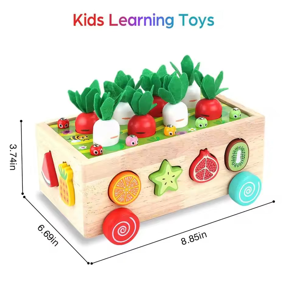 Montessori Wooden 7-in-1 Farm Game – Shape Sorting Toy, Ages 2+