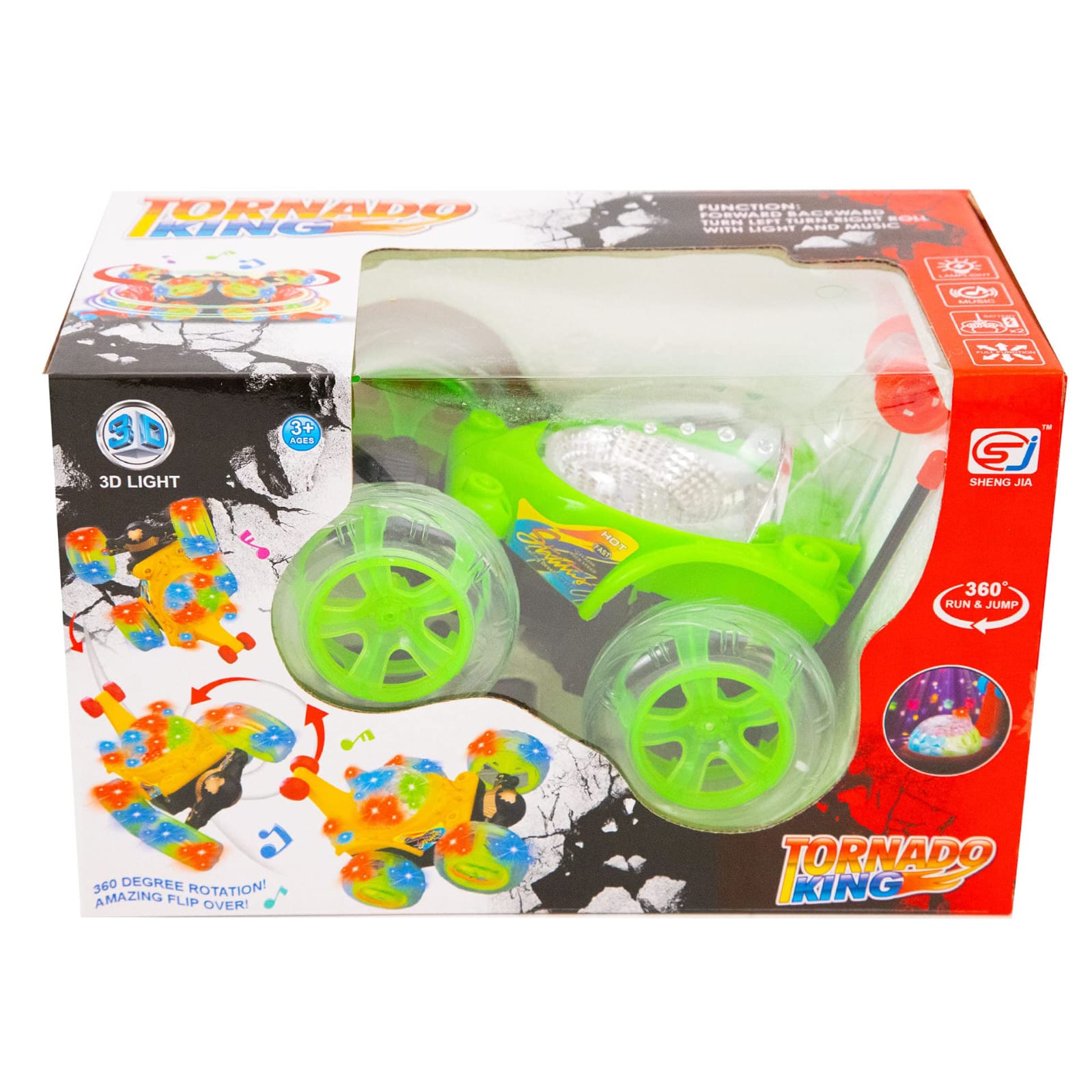 Remote Control Stunt Car 360° Rotating RC Toy Car with LED Lights & USB Charging for Kids Boys