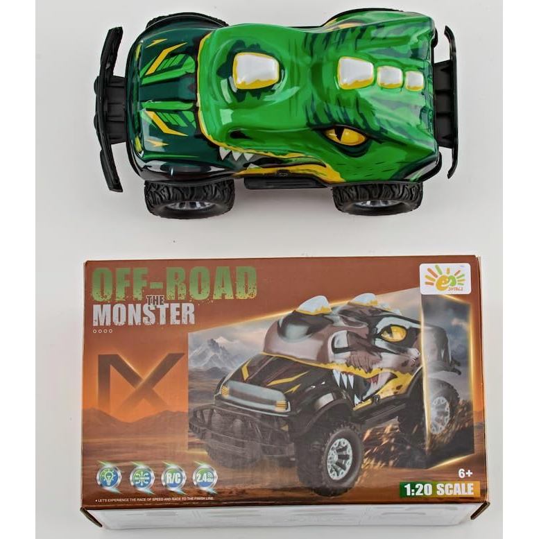 GROIC Monster Truck Toys, 2.4Ghz RC Monster Trucks for Boys, 1:20 Dinosaur Remote Controlled Car with Light & Music, Remote Control Truck with Stunt, 360° Spin, Walk Upright& Drift, RC Cars