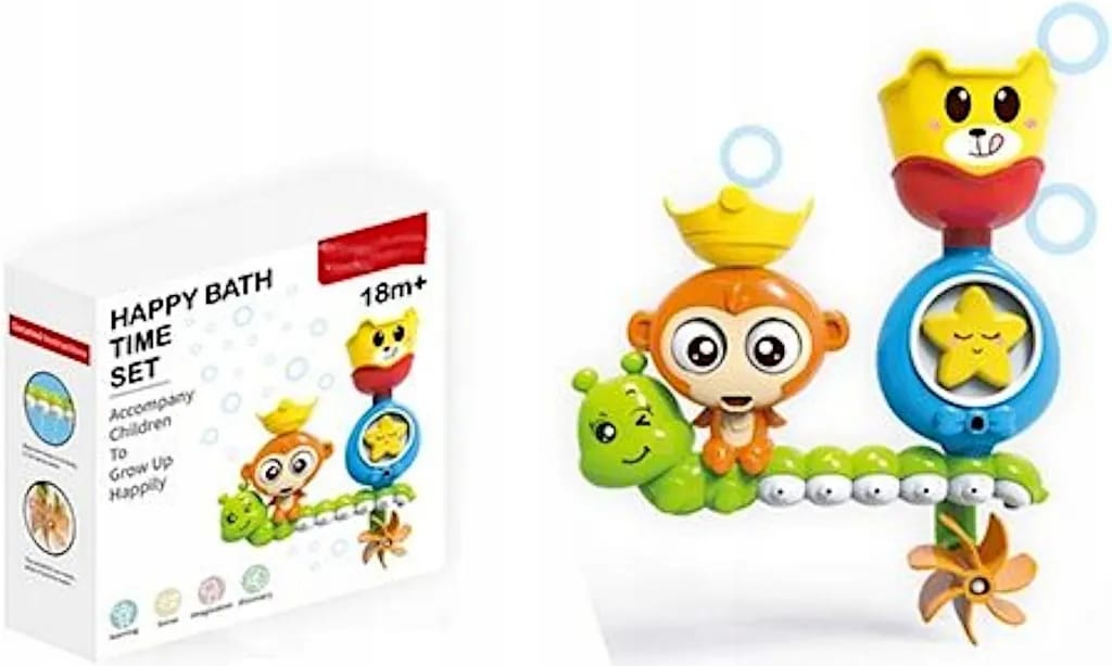Bath Toy for Toddlers 2-5 Years - Spinning Gear and Googly Eyes Monkey Bathtub Toy for Kids' Sensory Development (Boys and Girls)