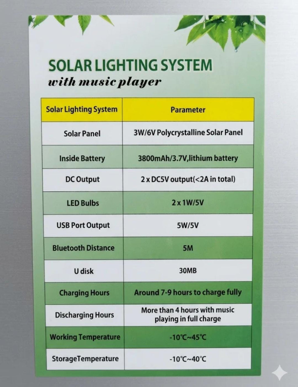 Solar Lighting System with Music Player