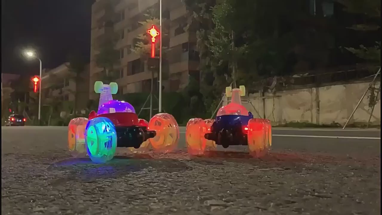 360° RC Stunt Car with LED Lights & Music – Ages 6+